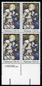 PCBstamps   US #1842 cW (90c(4x15c)Christmas-Madonna, MNH, (CW-3)
