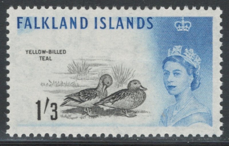 Falkland Islands 1960 Queen Elizabeth II & Teal 1sh3p Scott # 138 MH