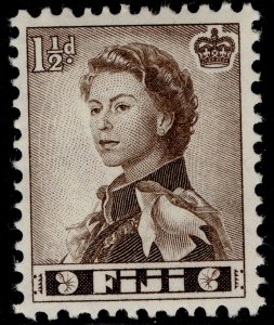 FIJI QEII SG282, 1½d sepia, NH MINT.