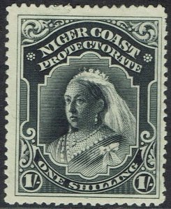 NIGER COAST 1894 QV 1/- NO WMK PERF 14.5-15