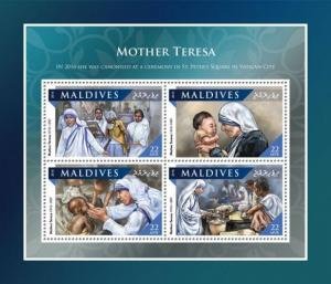 Maldive Islands 2016 MOTHER TERESA Sheet Perforated Mint (NH)