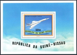 Guinea Bissau 392F, MNH. Mi Bl.112. History of Aviation, 1978. Concorde.