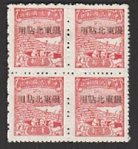 China 1945 Lmt To Use in NE China Ovprt on Red Military-post (1v Cpt, B/4) MNH