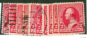 Scott 279B 2c Washington Bureau Issue Used 15 Copies Cat $6