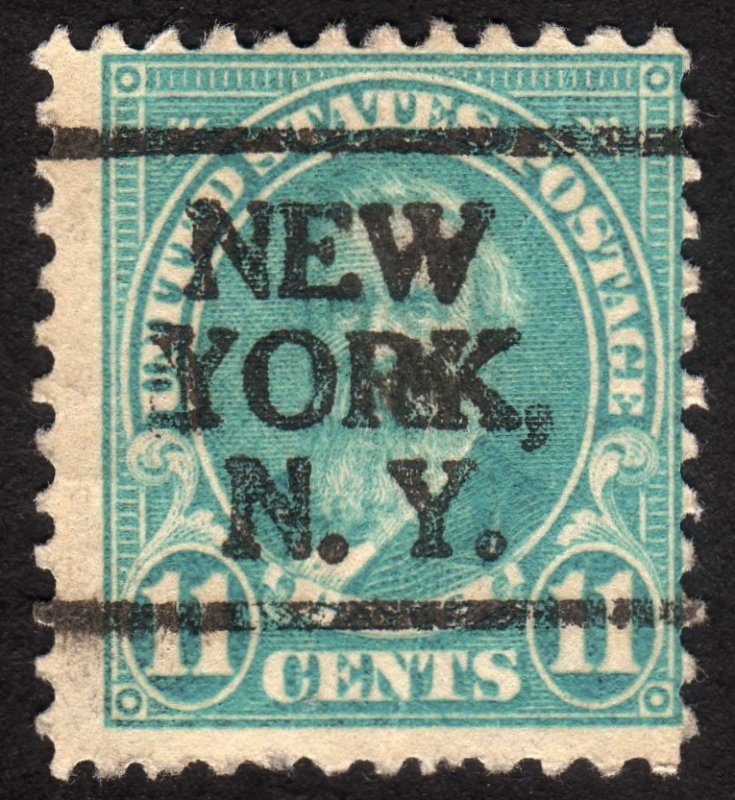 1922, US 11c, Hayes, Used, New York precancel, Sc 563