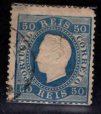 PORTUGAL Scott 43a Used King Luiz stamplight  double ring cancel