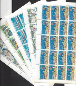 Ryukyu Islands, 185-89, Folklore Five Sheets (20),**MNH**