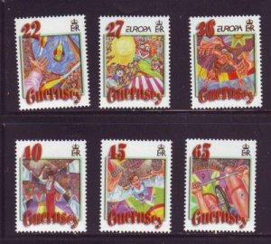 Guernsey Sc 756-761 2002 Europa Circus stamp set mint NH