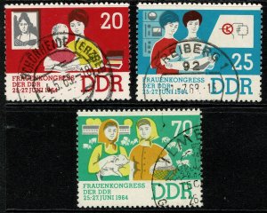 GERMANY DDR 1964 WOMEN CONGRESS USED (VFU) SG E751-E753 SUPERB