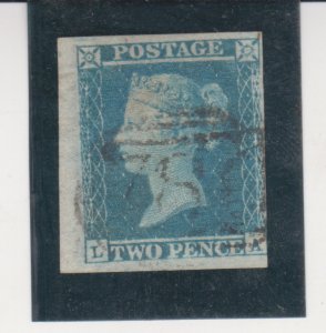 Great Britain Scott # 4 SG14 Used Wide Margins Plate Position LK