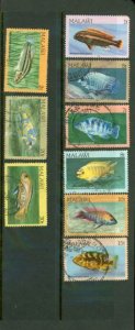 Malawi Fishes , 9 stamps