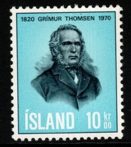 ICELAND SG476 1970 150th BIRTH ANNIVERSARY OF GRIMUR THOMSEN MNH