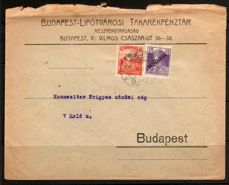 Hungary Mixed Franking Budapest 1923 B707