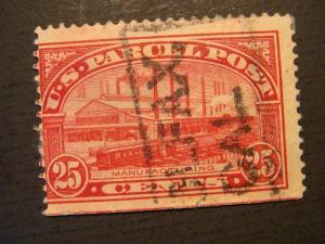 US # Q9 parcel post 25c solid used CV $10  s73c