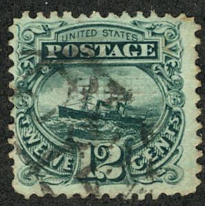 US #117 SCV $120. VF used lovely liter cancel, 12c Adriantic, very well cente...