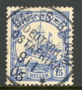 East Africa 1905 Germany 15h Yacht Ship Unwatermark Scott # 25 VFU SON E406