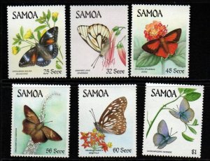 SAMOA SG716/21 1986 BUTTERFLIES  MNH