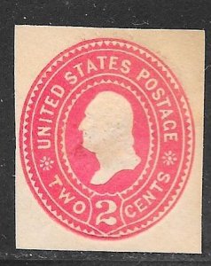 USA U368: 2c Washington, cut square, unused