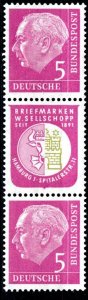 Germany Bund Scott # 704 (2), label R4, mint nh, se-tenant, S44