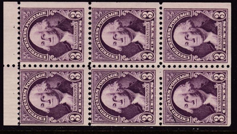 U.S. Booklet Pane of 6 1932 Nr. 720b 3 cent violet VF/NH(**)