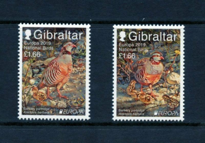 GIBRALTAR 2019  EUROPA BIRDS SET MINT NEVER HINGED 