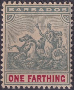 Sc# 90 Barbados 1904 - 1910 Seal of the Colony 1 farthing issue MVLH CV $14.00