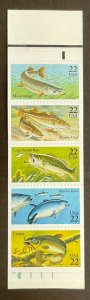 BK154 Fish  #2209a Booklet of 10  22 c  FV $11  1986 lot of 5 books 50 stamps