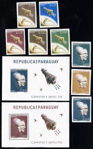 Paraguay Stamps # 699-706+2 MNH XF Space Perf And Imperf Errors Scott Value $275