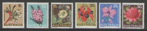 AUSTRALIA SG420/5 1969 STATE FLORAL EMBLEMS SET OF 6 MNH