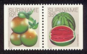 Surinam Sc# 511, 515 MNH Oranges / Watermelons (Bkt Pair)