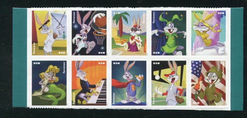 5494 - 5503 Bugs Bunny Block of 10 Forever Stamps MNH 2020