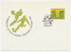 Postal stationery Lithuania 1991 Football - Basketball