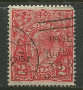 Australia - Scott 28 - KGV Head -1922 - FU - Wmk 9 -  2p Stamp