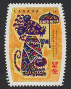 RAT = sign of Zodiac = CHINESE LUNAR NEW YEAR = Canada 2008 #2257 MNH