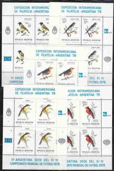 ARGENTINA MNH BIRDS SHEETLETS CAT. VAL $ 62, 50 AAD8672