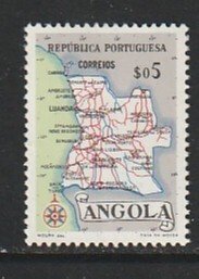 1955 Angola - Sc 386 - MH VF - 1 single - Map of Angola