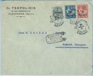 68798 - PORT SAID + ALEXANDRIE - Postal History -   COVER  to SPAIN   1915