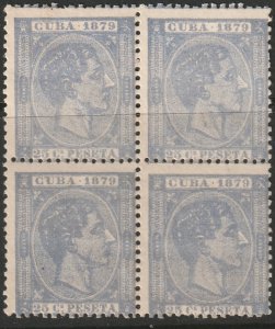 Cuba 1879 Sc 85 block MNG(*)