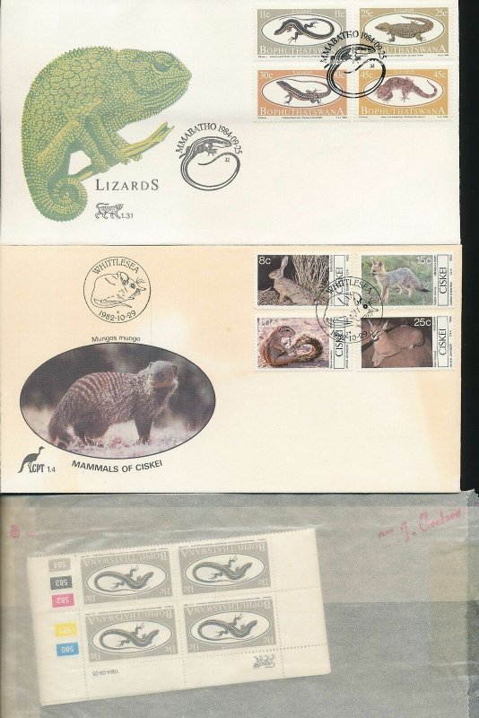 Ciskei Venda S.Africa Wildlife Birds Trees MNH x 75+Covers Cards x 10(W2299