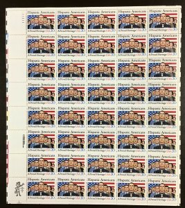 2103  American Hispanic Heritage   20 c MNH Sheet of 40  FV $8   1984