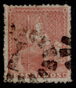 BARBADOS QV SG25, 4d dull rose-red, FINE USED. Cat £75.