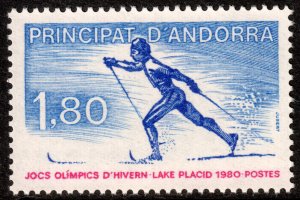 Andorra (French) #276  MNH - Winter Olympics Cross-Country Skiing (1980)