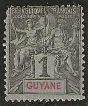 French Guiana 32, mint, no gum.  1892.  (F453)