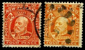 1908 New Zealand #134-35 Edward VII - Used - VF & Fine - CV$41.00 (ESP#3848)