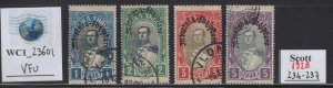 WC1_23601.ALBANIA. Valuable 1928 KINGZOG ovpt. set. Sc. 234-238. Used