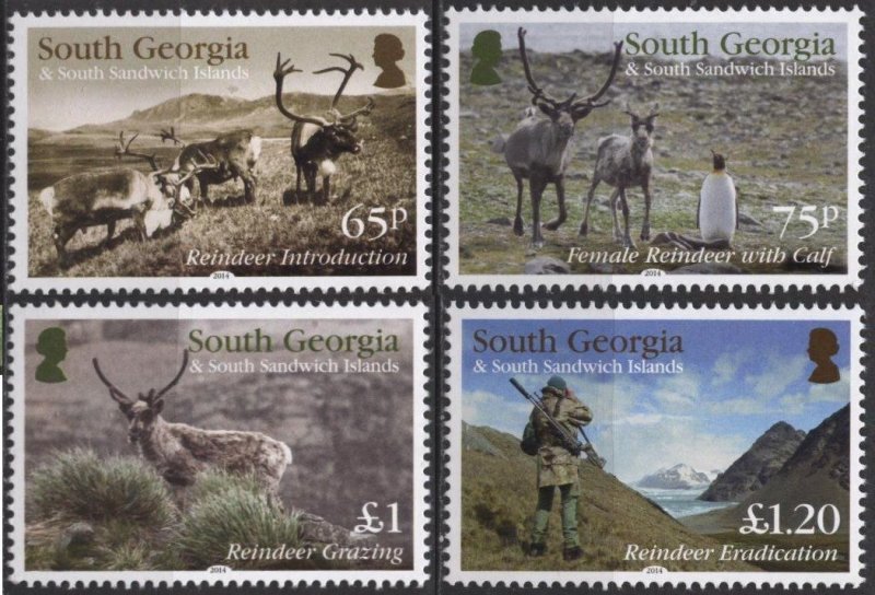 South Georgia 505-505 (SG615-618) (mnh set of 4) reindeer (2014)