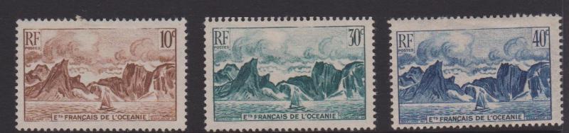 French Polynesia Sc#160-162 MNG/MH