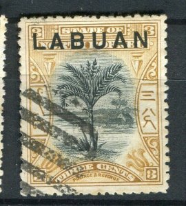 NORTH BORNEO LABUAN; 1890s classic Pictorial issue fine used 3c. value