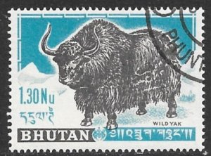 BHUTAN 1962 1.30nu YAK Pictorial Sc 7 CTO Used