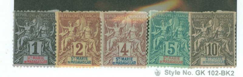 St. Marie de Madagascar #1-5 Unused